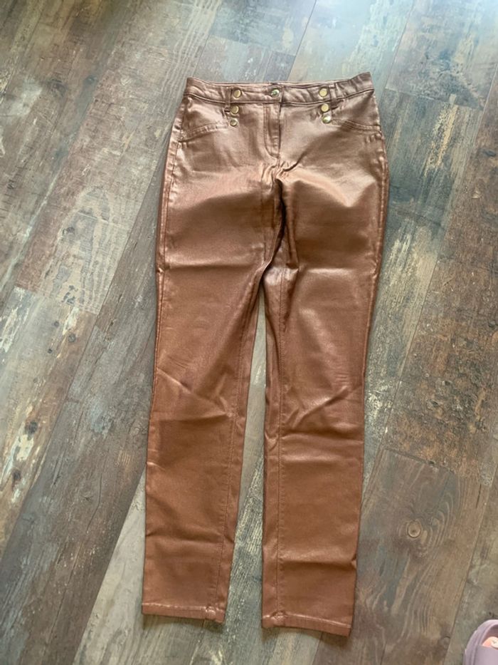 Pantalon caramel brillant