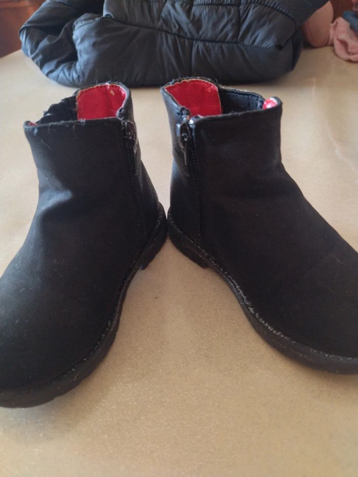 Bottines noires pailletées en nebuc - photo numéro 3