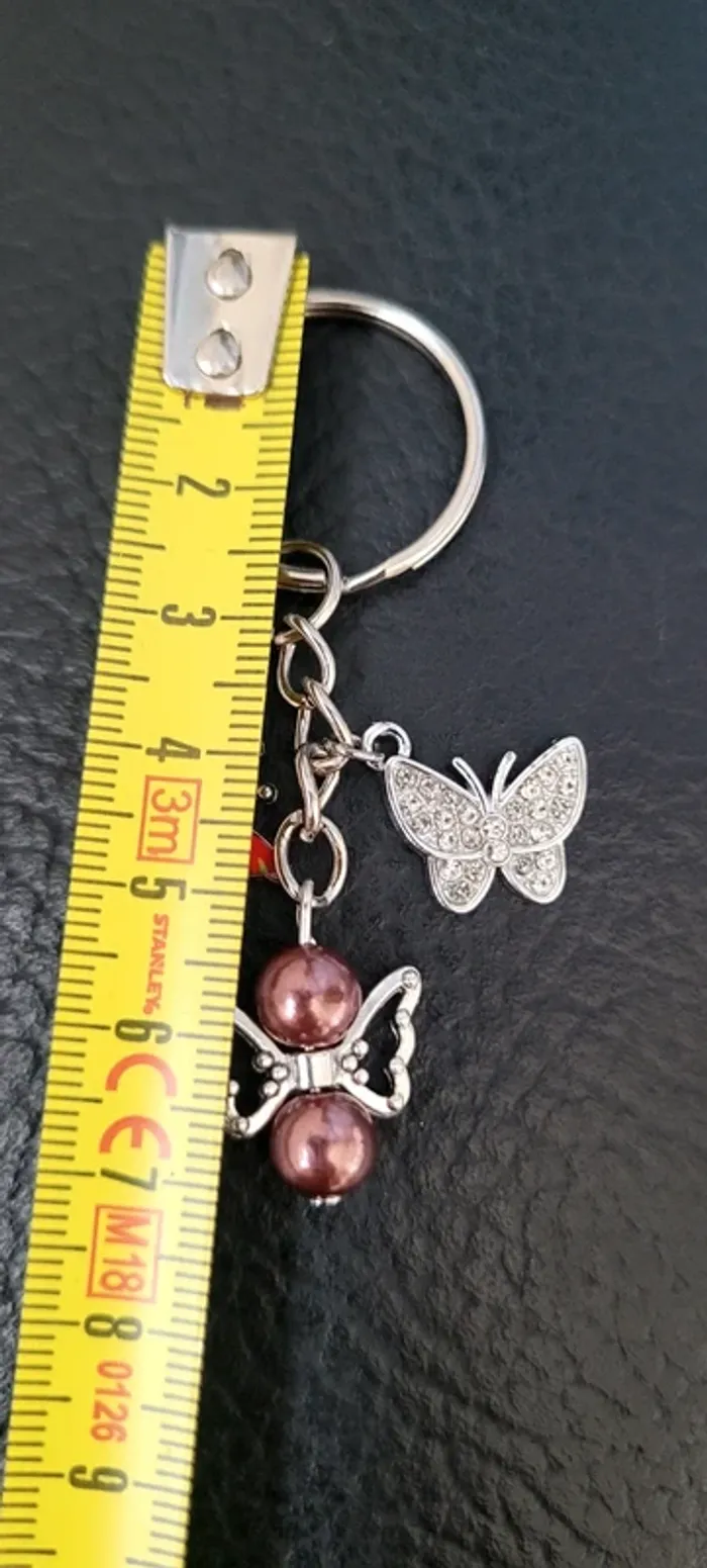 Porte-clés ange gardien papillons porte bonheur - photo numéro 3