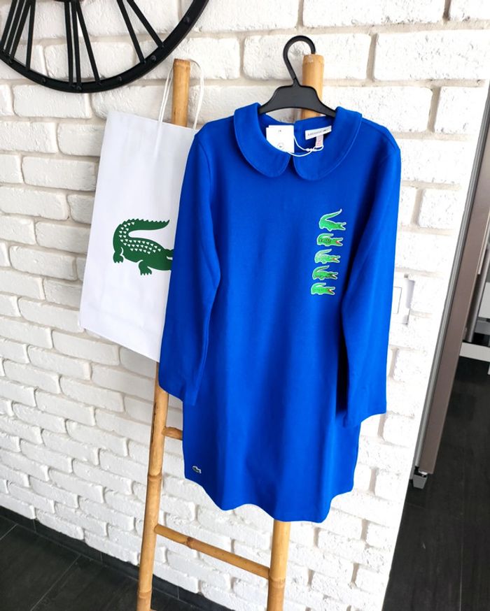 Robe Lacoste col Claudine bleu taille 10 ans - photo numéro 3