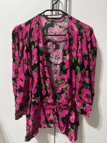 Veste fleurie Zara rose