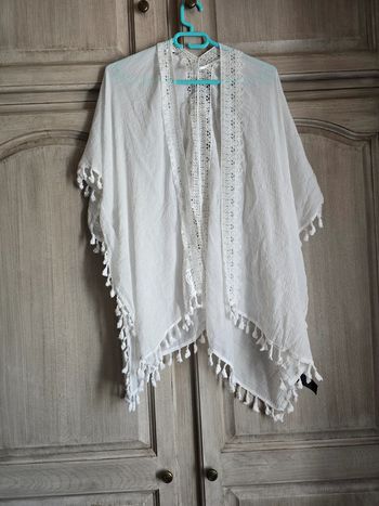 Kimono à franges cardigan pareo de plage a franges ponpon frange shasa