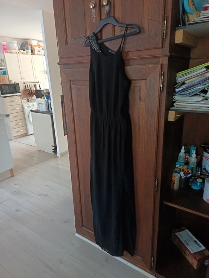 Robe longue noire fendue Zara taille M - photo numéro 2
