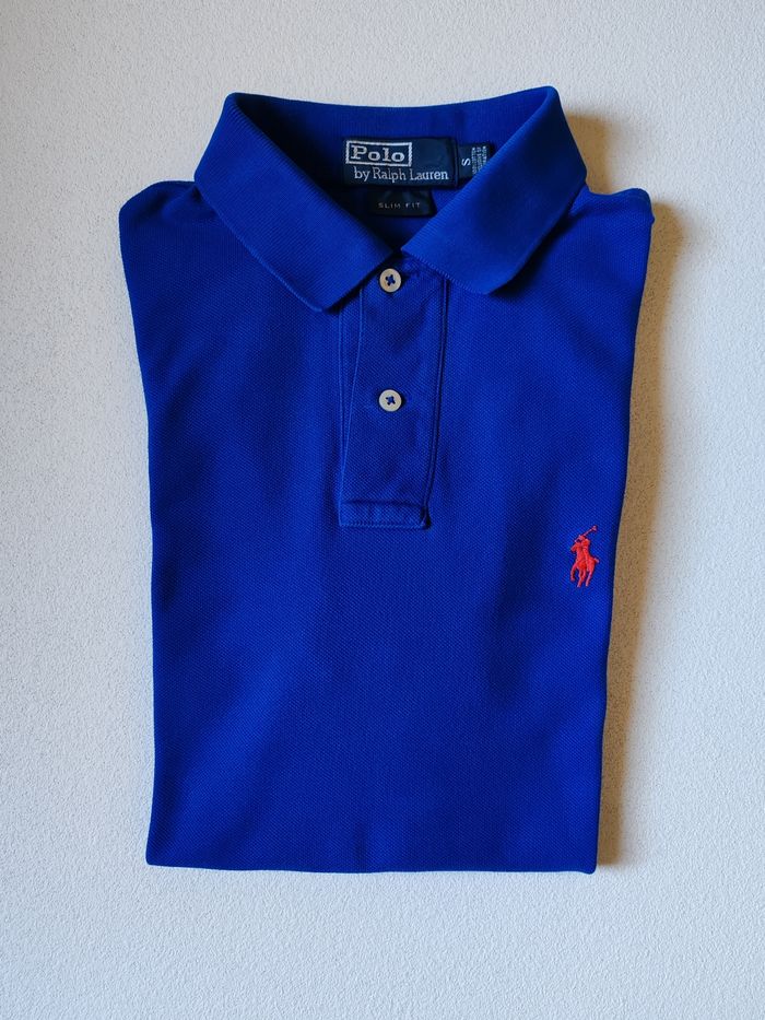 Polo Ralph Lauren slim fit bleu poney rouge Taille s - photo numéro 2