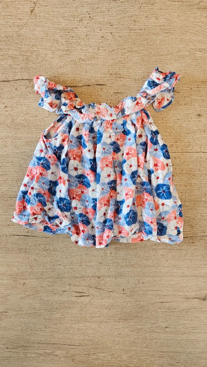 Blouse blanche avec motifs colorés, sans manche, TQF Collection, 8 ans, nickel - photo numéro 2