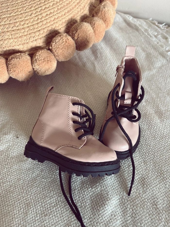Bottines à lacets Zara neuves rose et noir 19 - photo numéro 4