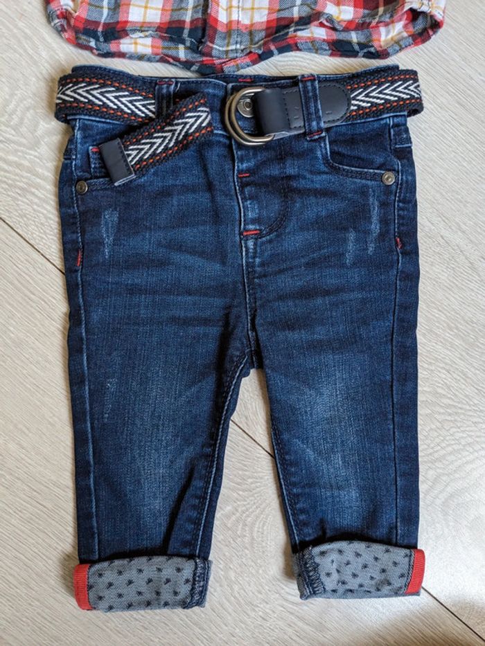 Ensemble bébé Garçon 6 mois jean et chemise - photo numéro 3