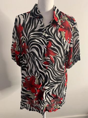 Blouse zébrée et fleurs T40/42 LXL