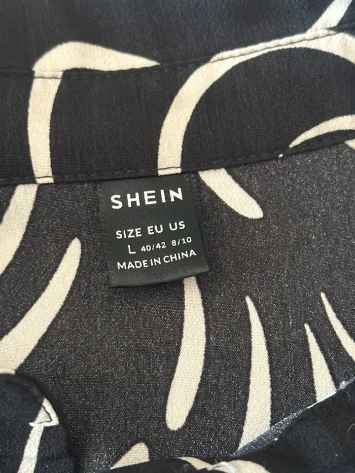 Chemise à motif noir et beige - photo numéro 3