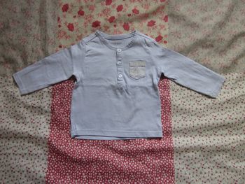 T-Shirt manches longues bleu clair 6 mois