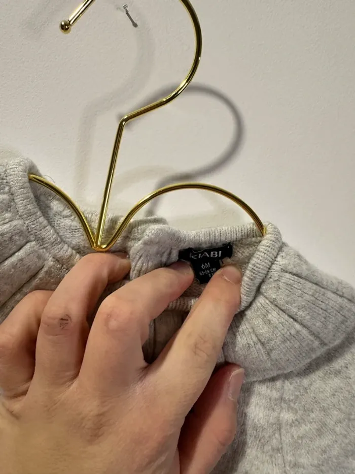 Robe pull gris clair à col kiabi 6- mois - photo numéro 2