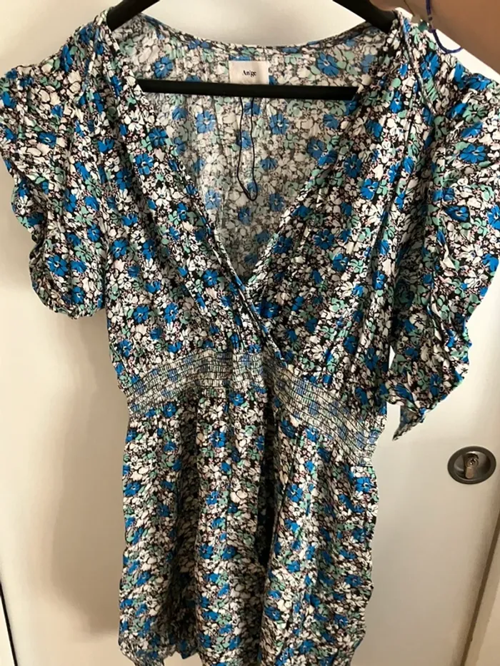 Robe fleurie bleu Ange T 3