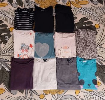 Lot de 11 tee-shirts manches longues fille