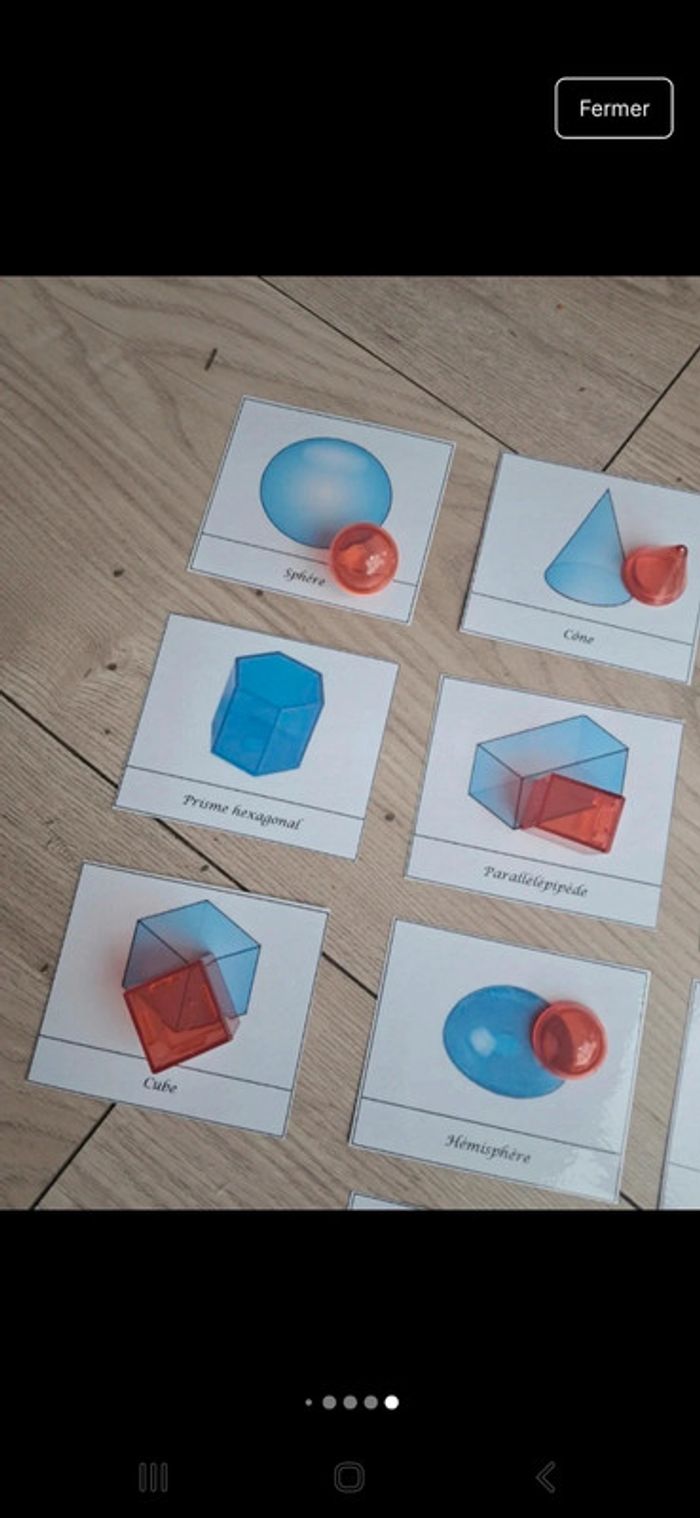 Cartes nomenclature et figurines solides volumes geometrie - photo numéro 7