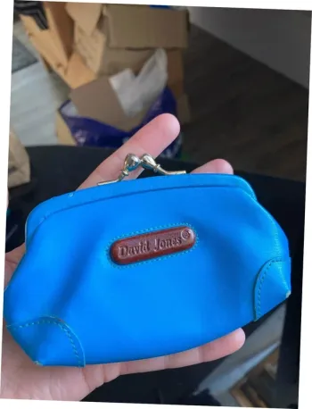 Porte monnaie bleu et marron David Jones