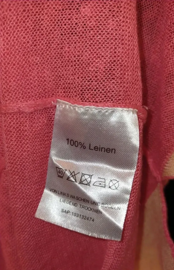 Pull corail rose femme, en lin, Adagio, taille 38 - photo numéro 7