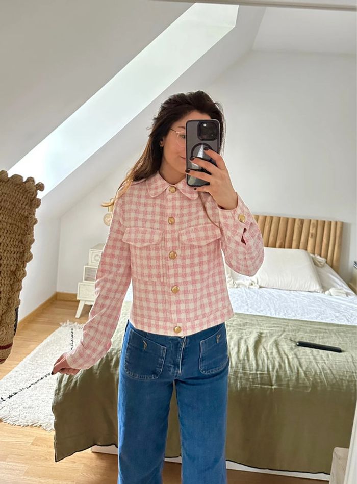 Veste en tweed vichy Zara 🍬