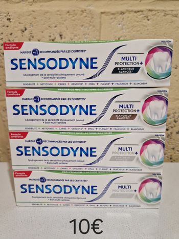 Lot de 4 dentifrice Sensodyne multi protection blancheur avancée 