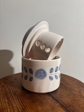 Grand beurrier à eau poterie La rochelle 1984 signé