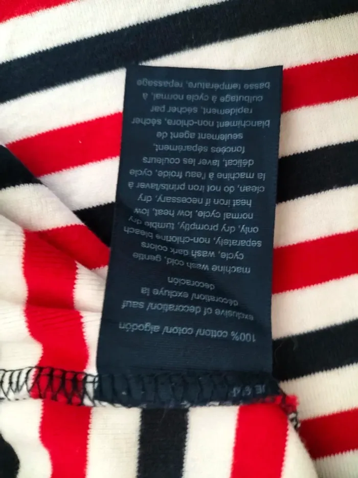 Pull Femmes Fin et Léger 100% Coton style Marinière - Tommy Hilfiger - Taille L - photo numéro 7