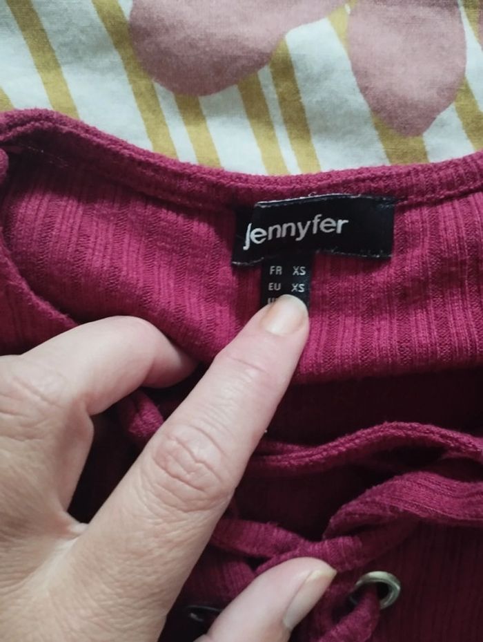 Tee shirt femme manches longues Jennyfer taille XS - photo numéro 2
