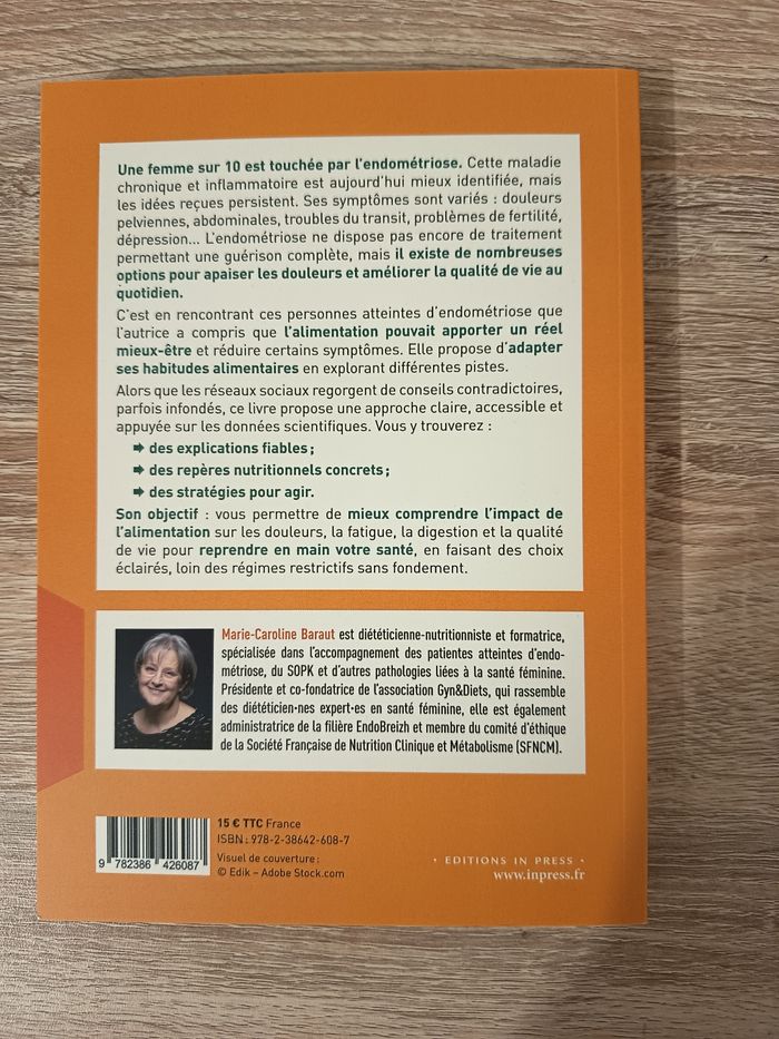 Livre endométriose et nutrition : comprendre, adapter, mieux vivre, Marie Christine Barraut, NEUF - photo numéro 2
