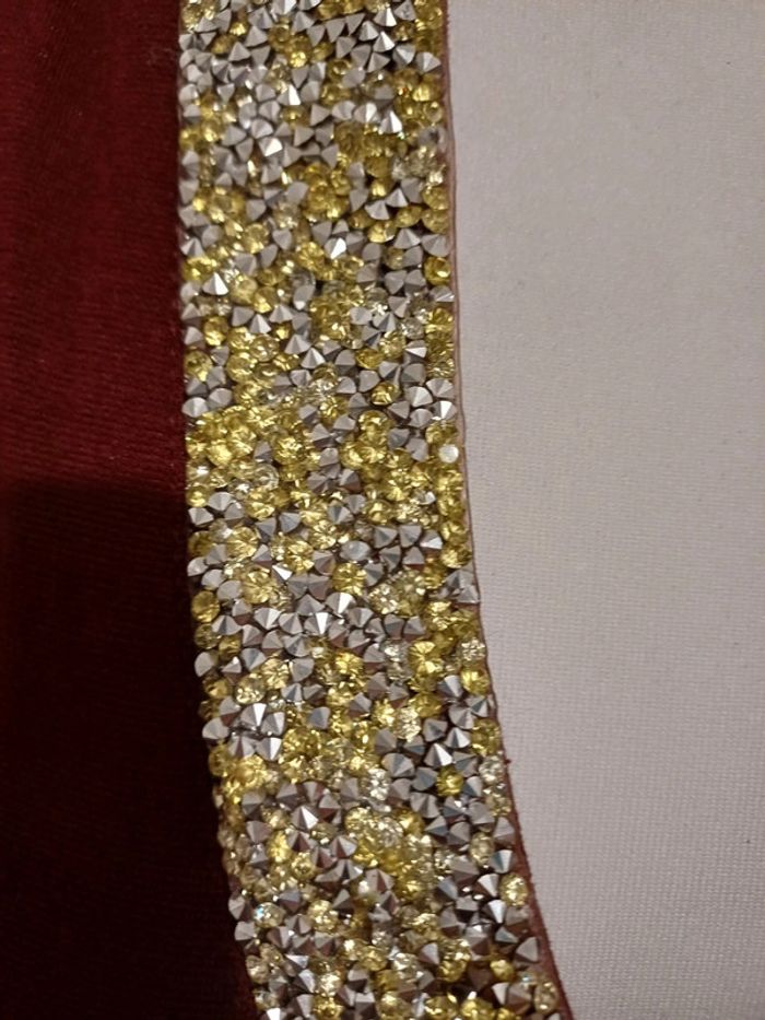 Robe chic Bordeaux avec strass L Mode taille S 36 - photo numéro 4