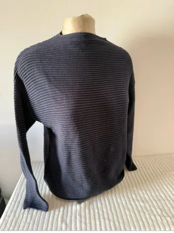 Pull côtelé H&M Basic - Bleu Marine (Taille XS)