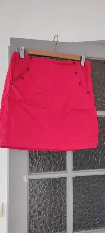 Jupe rose vif, en coton, Camaïeu taille 36