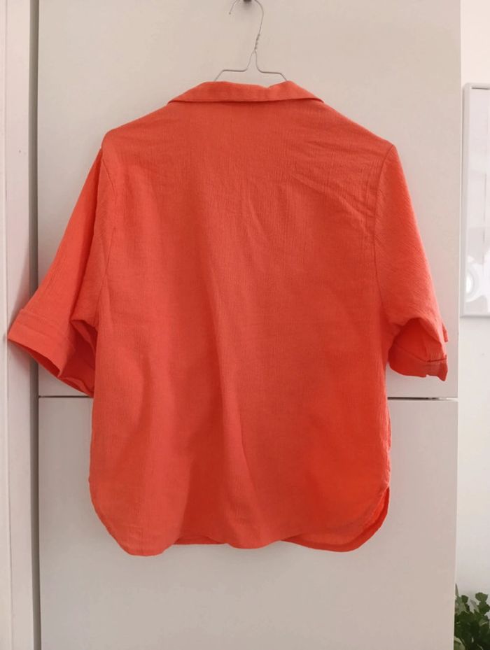 Chemise vintage orange coton léger taille - photo numéro 4
