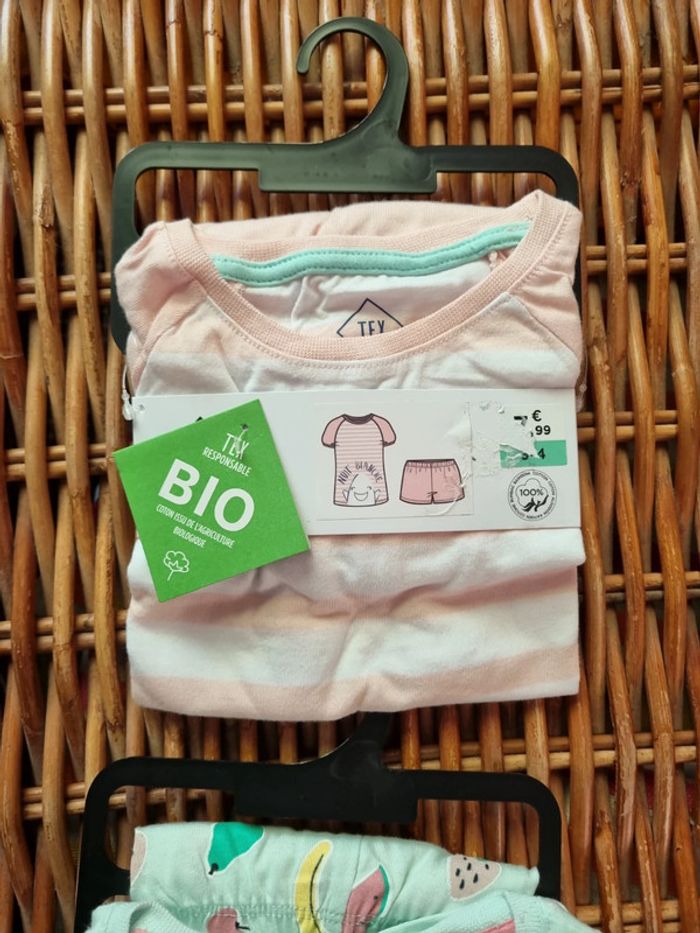 Lot de 2 pyjashorts en coton bio 3/4 ans - photo numéro 2