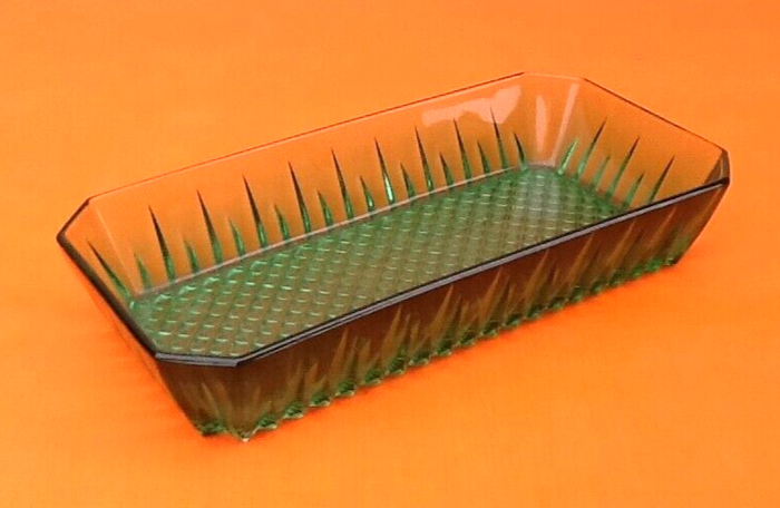 Années 1970 Ravier de service Verre ciselé Fond nid d' abeille - photo numéro 2