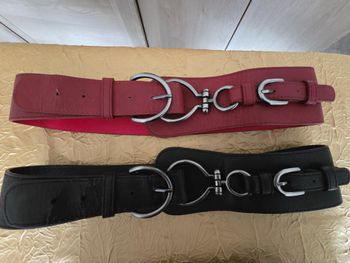 Lot de 2 ceintures à boucle argenté
