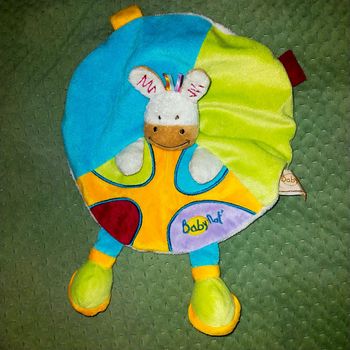 Doudou plat âne cheval Baby nat rond Multicolore