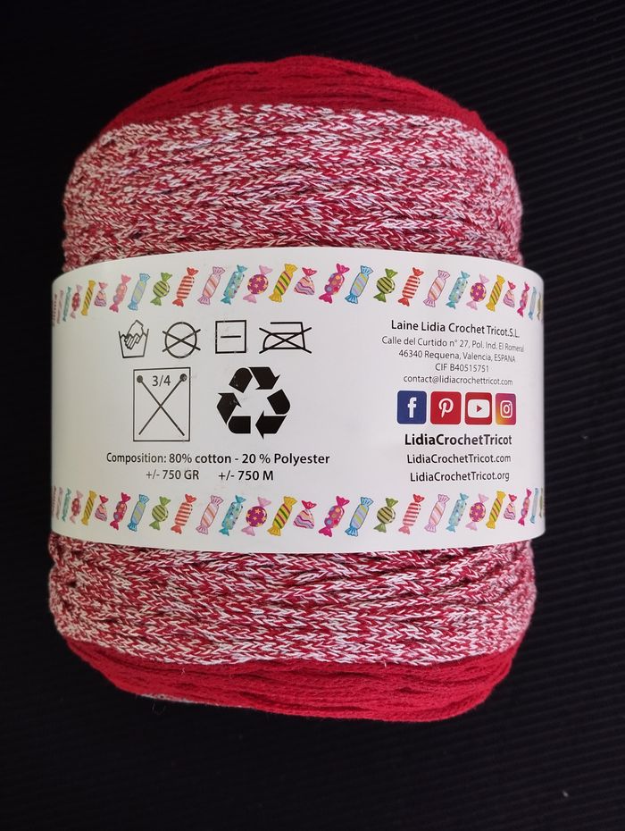 * 1 pelote fil de coton multicolore Candy Corde par Lidia Crochet #1 - photo numéro 3