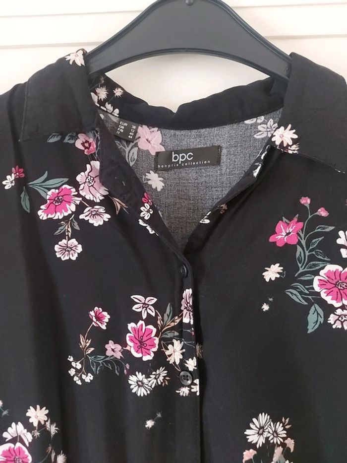 Blouse fleurie noir - photo numéro 2