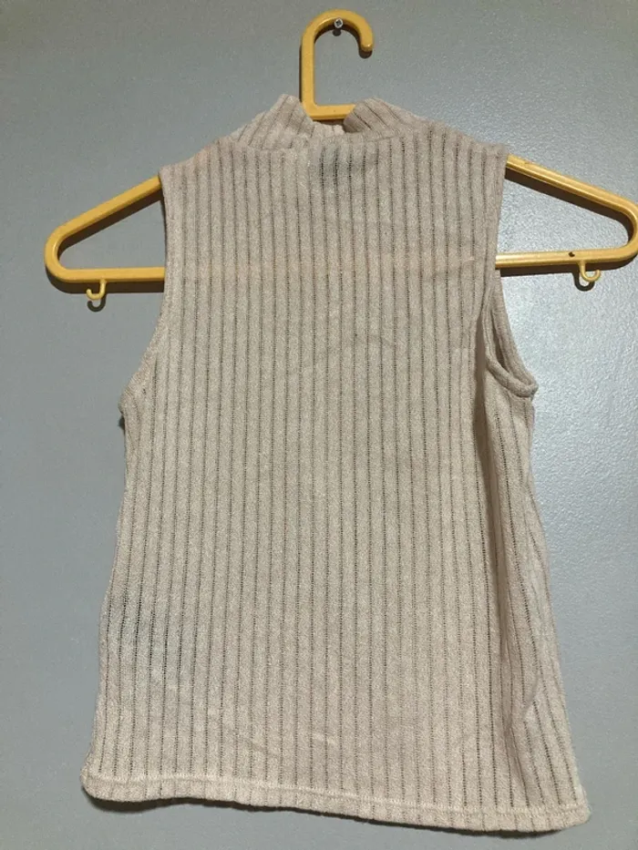 Top sans manches col roulé beige H&M XS – Très bon état - photo numéro 5
