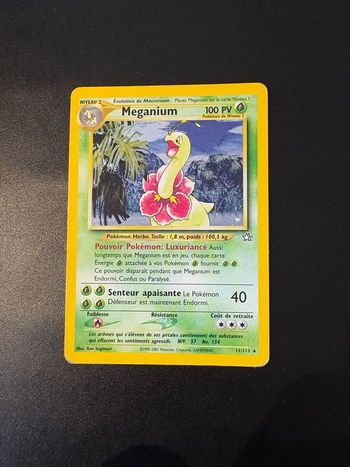 Carte Pokémon Méganium 11/111 Holo Neo Genesis Wizards FR