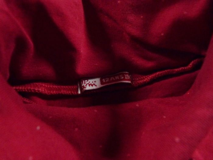 Tee-shirt sous-pull jersey rouge pois Du Pareil Au Même 12 ans 150 cm fille - photo numéro 3