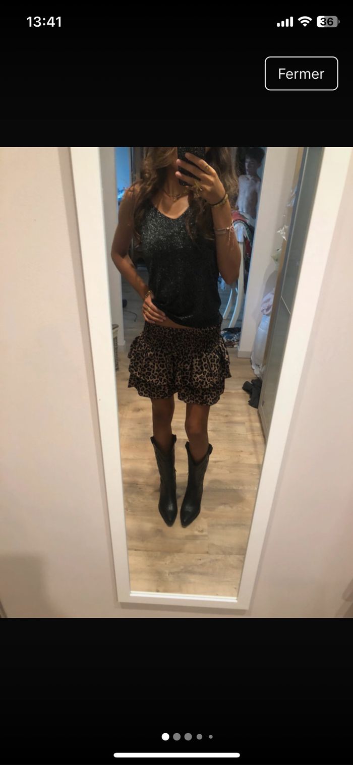 Santiags simili cuir 39 noir