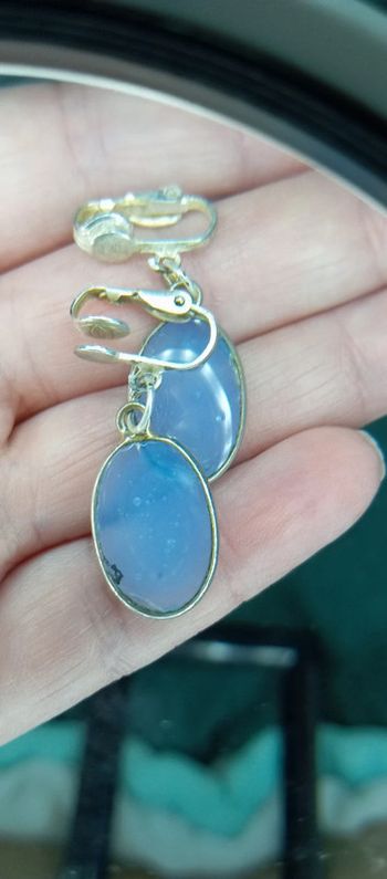 Clips d'oreilles vintage en verre