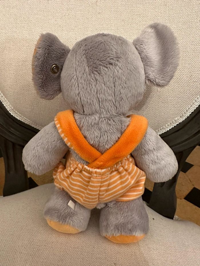 Peluche Éléphant Steiff Trampili Gris Orange 24cm doudou debout 240256 - photo numéro 4