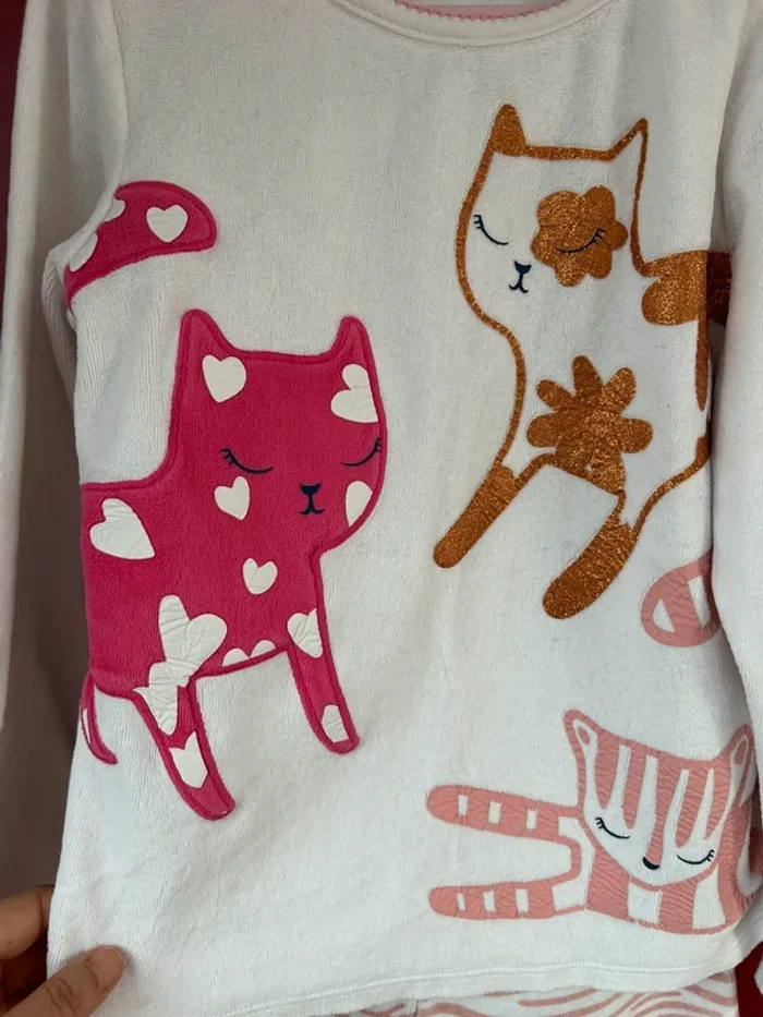 Pyjama velours fille 8 ans dpam chat - photo numéro 2