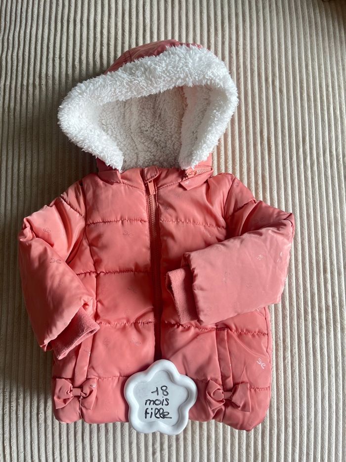 Manteau à capuche rose orchestra - fille 18 mois