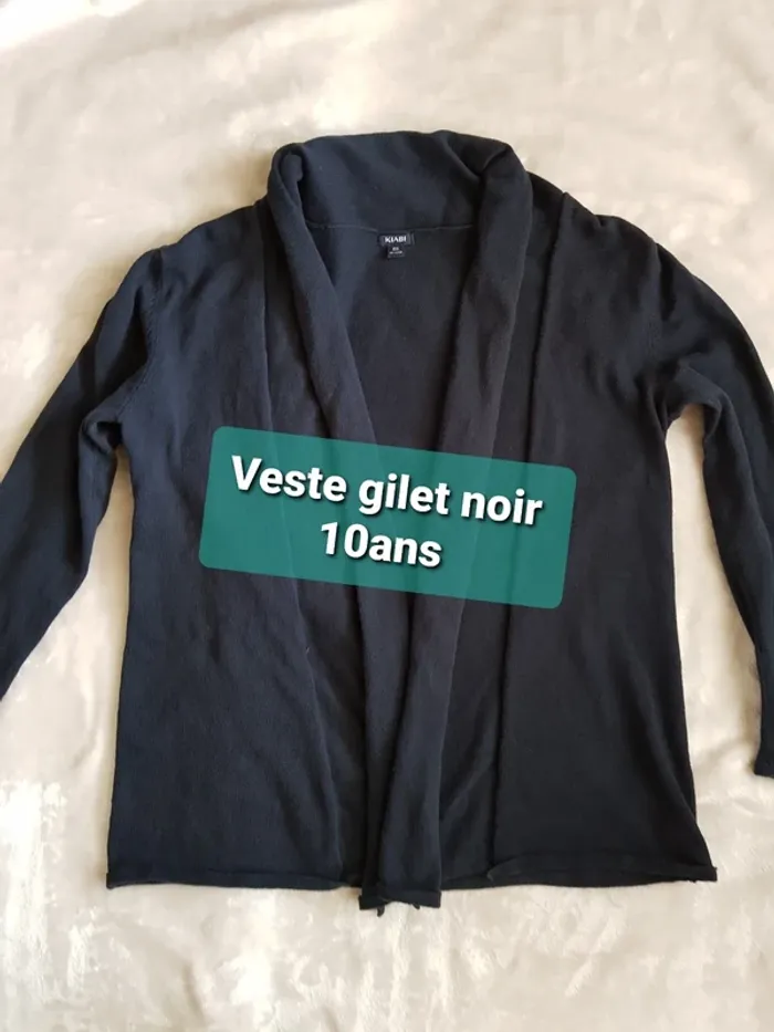 Gilet noir coton 10 ans fille