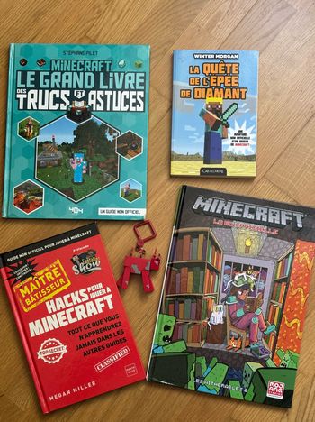 lot Minecraft : livres et porte clef