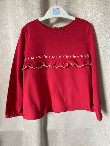 T-shirt framboise papillons pailletés 4 ans Sergent Major