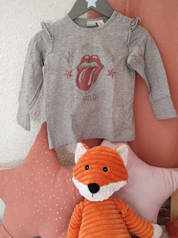 Tee shirt manches longues Rolling Stones London - 24 mois - Très bon état - H&M