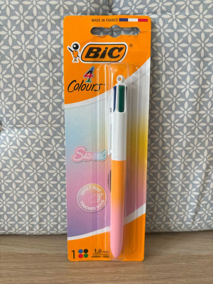 Stylo 4 Couleurs "Sweet" Pastel Dégradé Rose / Orange