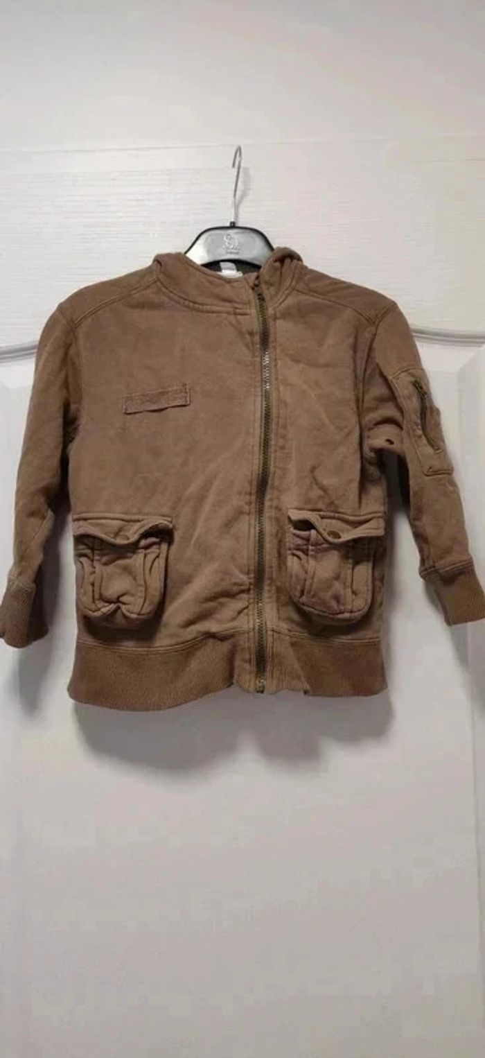 Gilet marron brun zippé Vertbaudet 6 ans